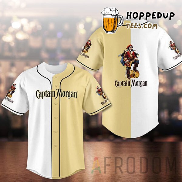 Captain Morgan Distinctive Unisex Beige White Baseball Jersey Design
