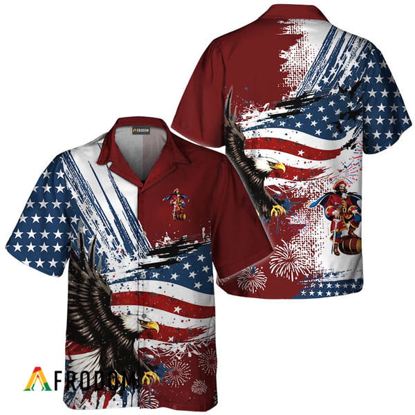 Captain Morgan Fourth Of July Eagle Hawaiian Shirt HU