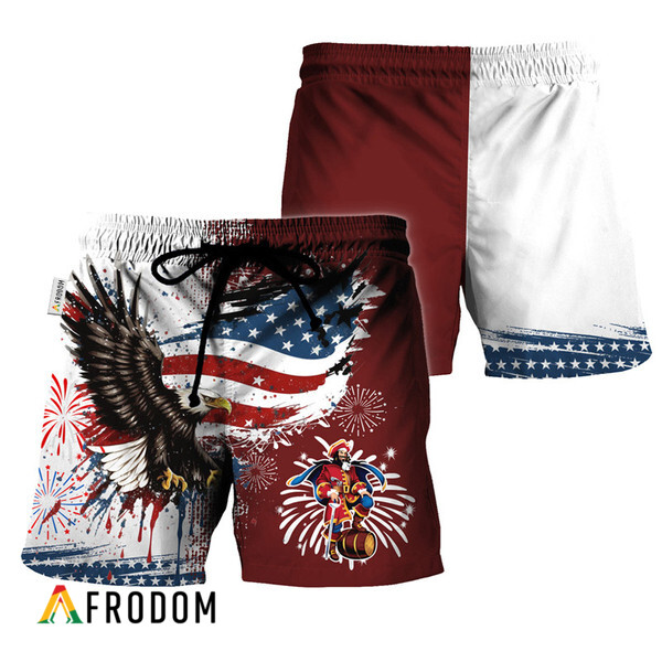 Captain Morgan Fourth Of July Eagle Hawaiian Shorts HU