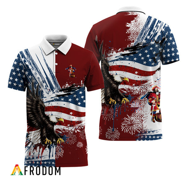 Captain Morgan Fourth Of July Eagle Polo Shirt HU