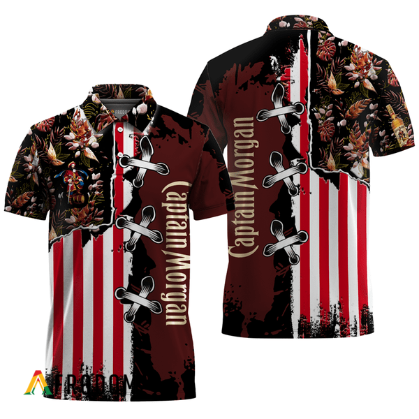Captain Morgan Fourth Of July Hawaiian Polo Shirt HU