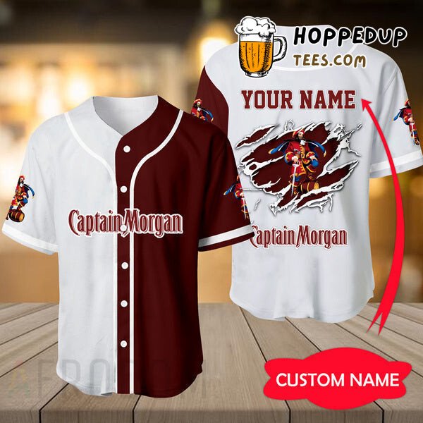 Captain Morgan Inspired Baseball Jersey Personalized Basic Design Edition