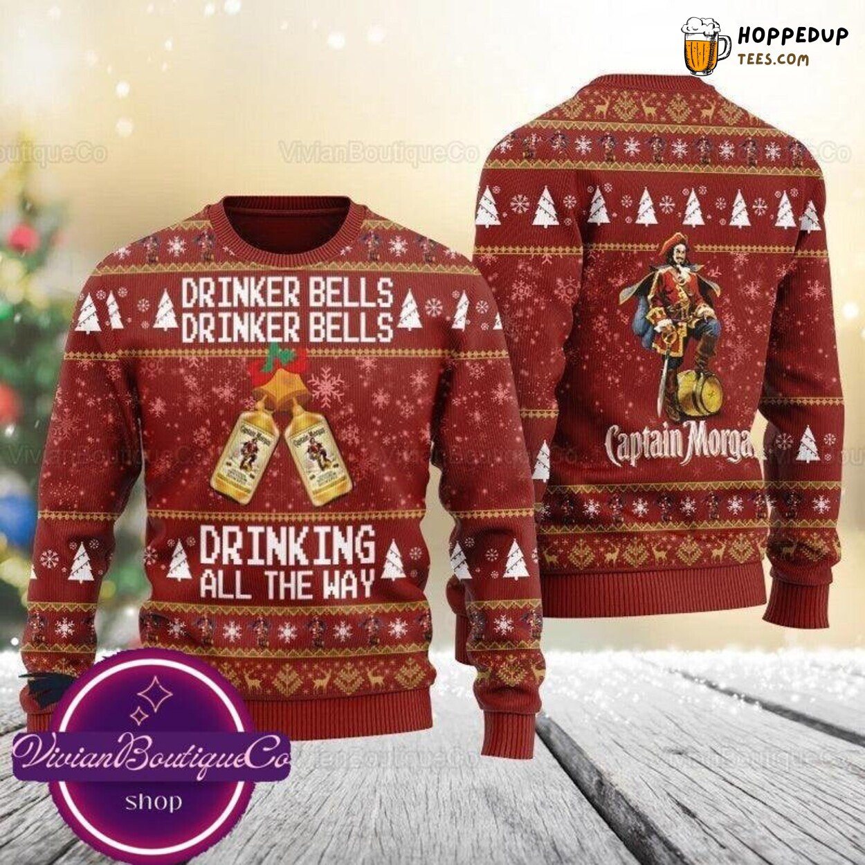 Captain Morgan Inspired Ugly Christmas Sweater for Holiday Festive Gift
