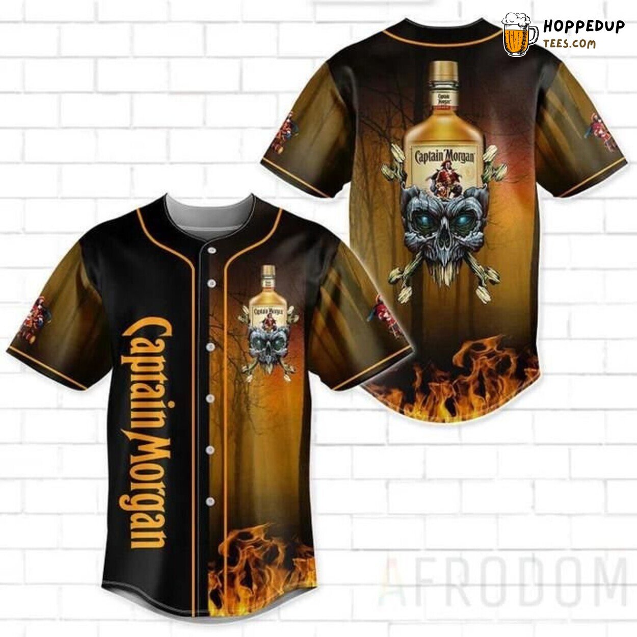 Captain Morgan Rum Skull Graphic Baseball Jersey Distillery Pride