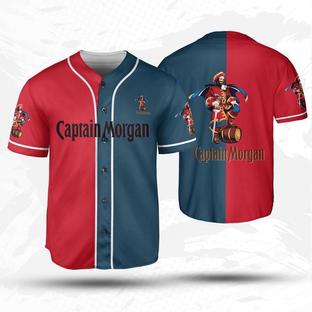 Captain Morgan Themed 2 Color Baseball Jersey Holiday Beer Lover HU Captain Morgan Themed 2 Color Baseball Jersey Holiday Beer Lover HU