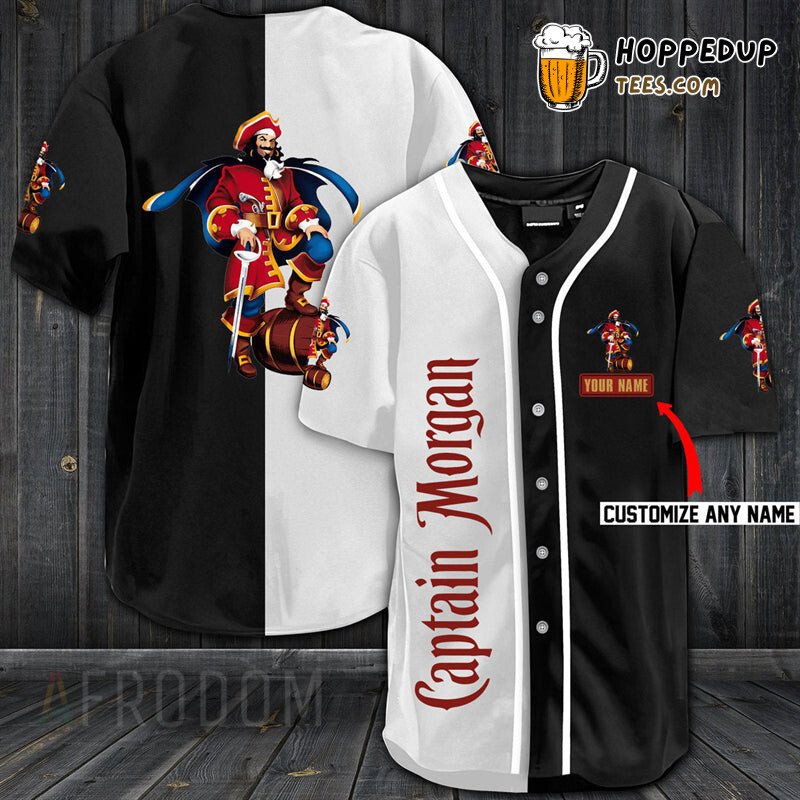 Captain Morgan Themed Baseball Jersey Personalized Unique Design Look 2