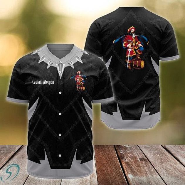 Captain Morgan Themed Black Panther Baseball Jersey HU