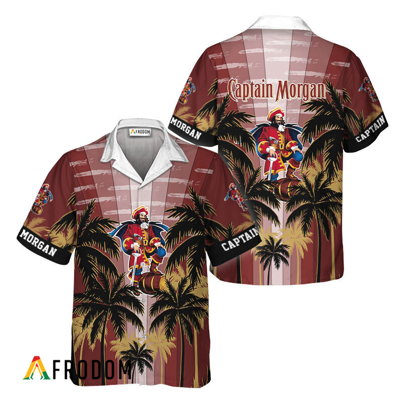 Captain Morgan Tropical Coconut Palms Hawaiian Shirt HU