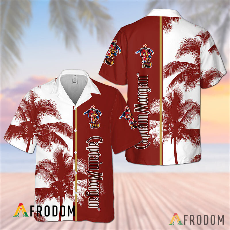 Captain Morgan Tropical Coconut Trees Hawaiian Shirt HU