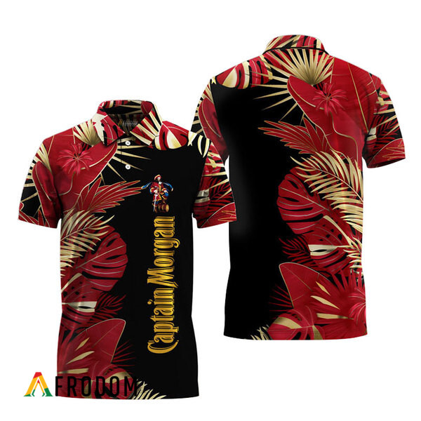 Captain Morgan Tropical Palm Hawaiian Polo Shirt HU