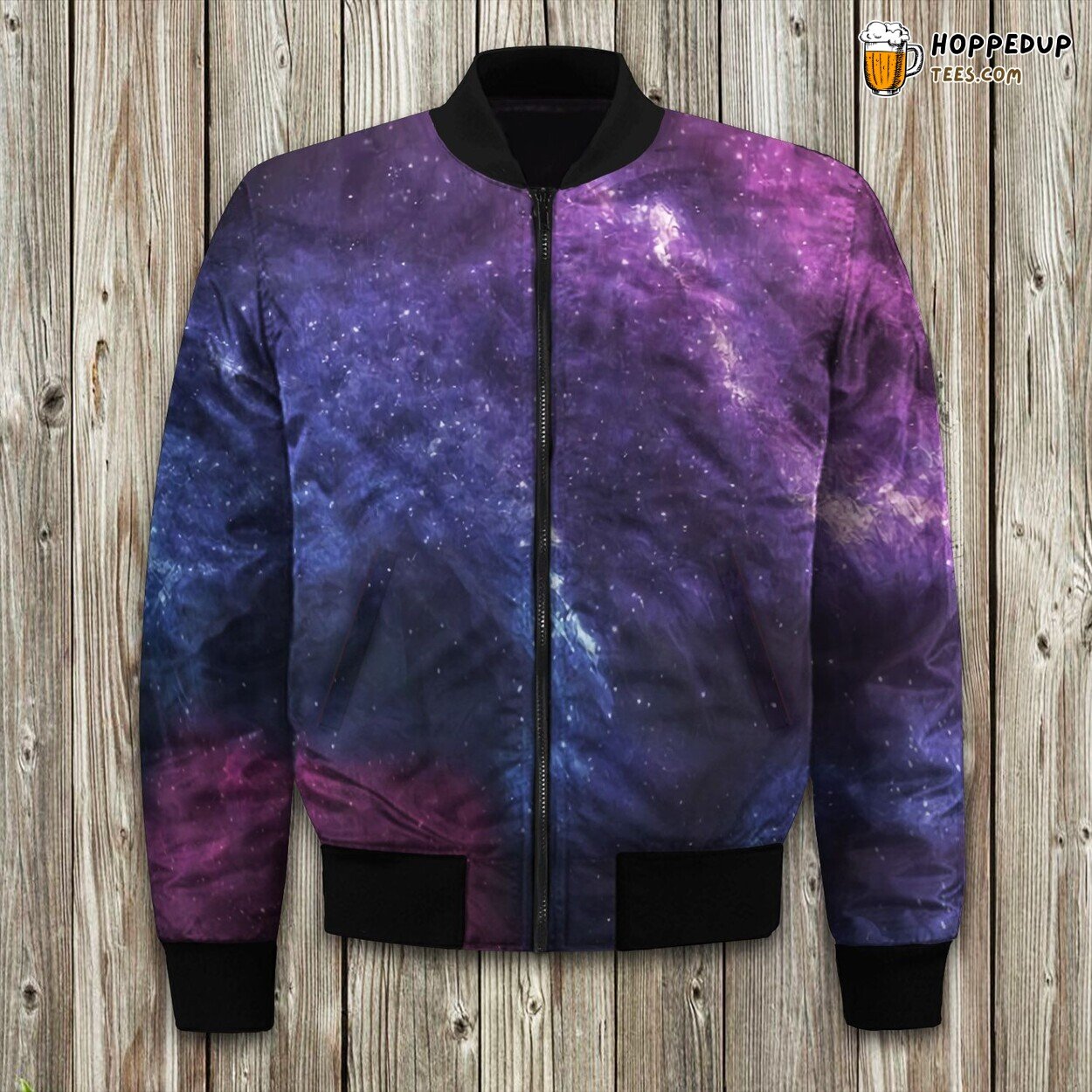 Captivating Cosmic Galaxy Winter Bomber Jacket Superior Padded Warmth Design