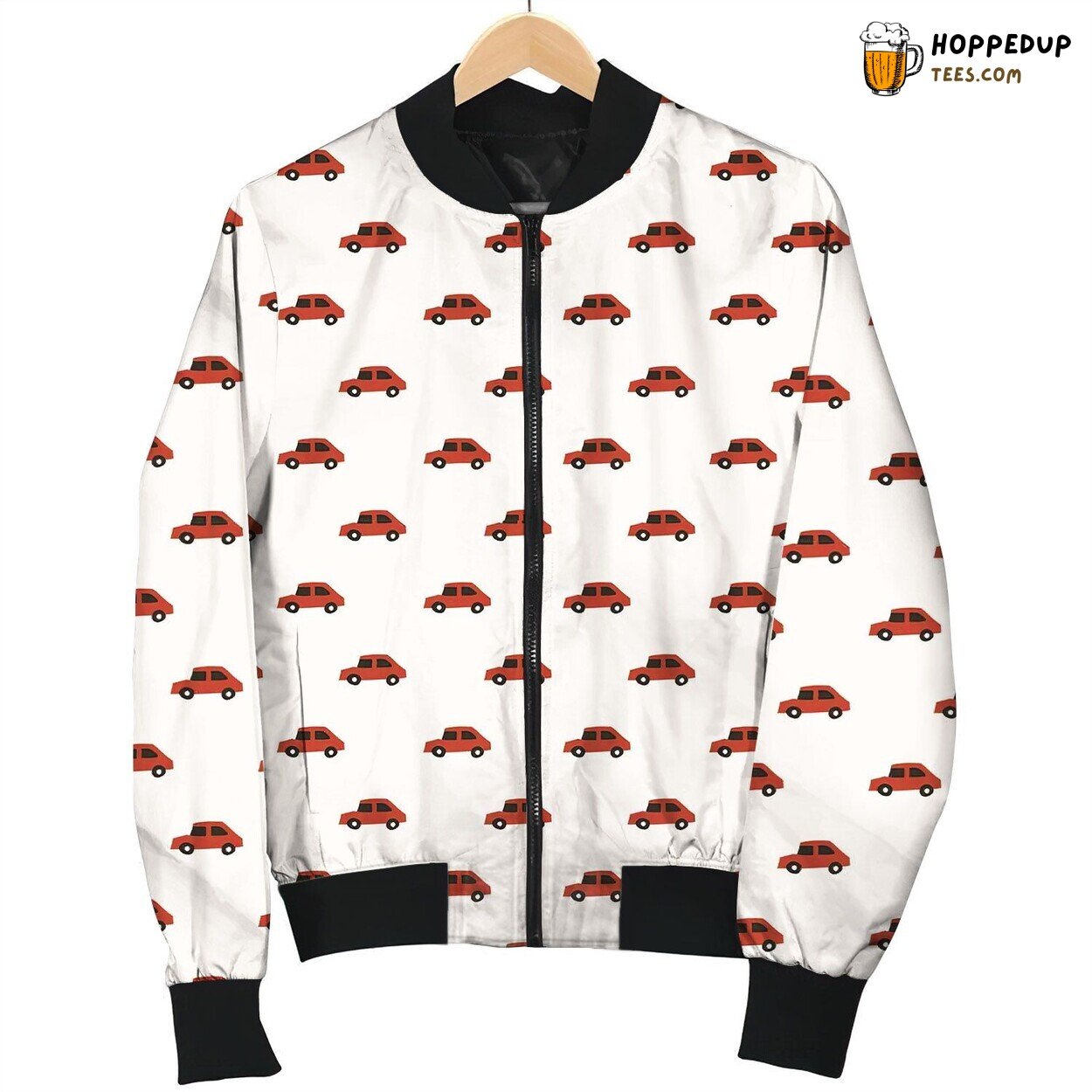 Car Classic Red Pttern Bomber Jacket