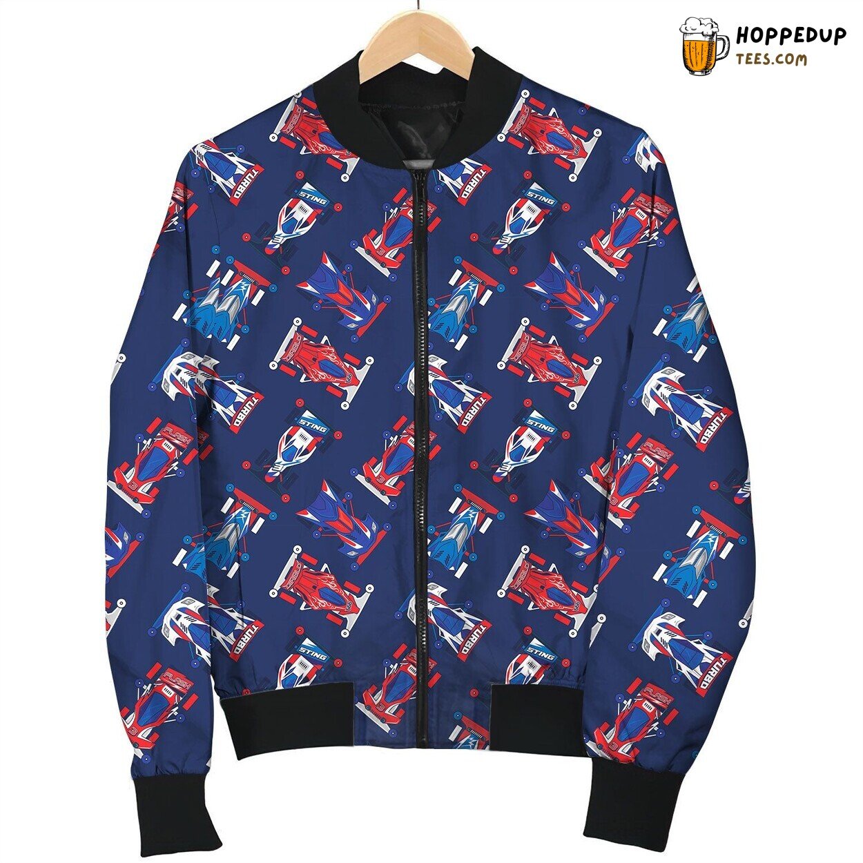 Car Racing Red White And Blue Bomber Jacket