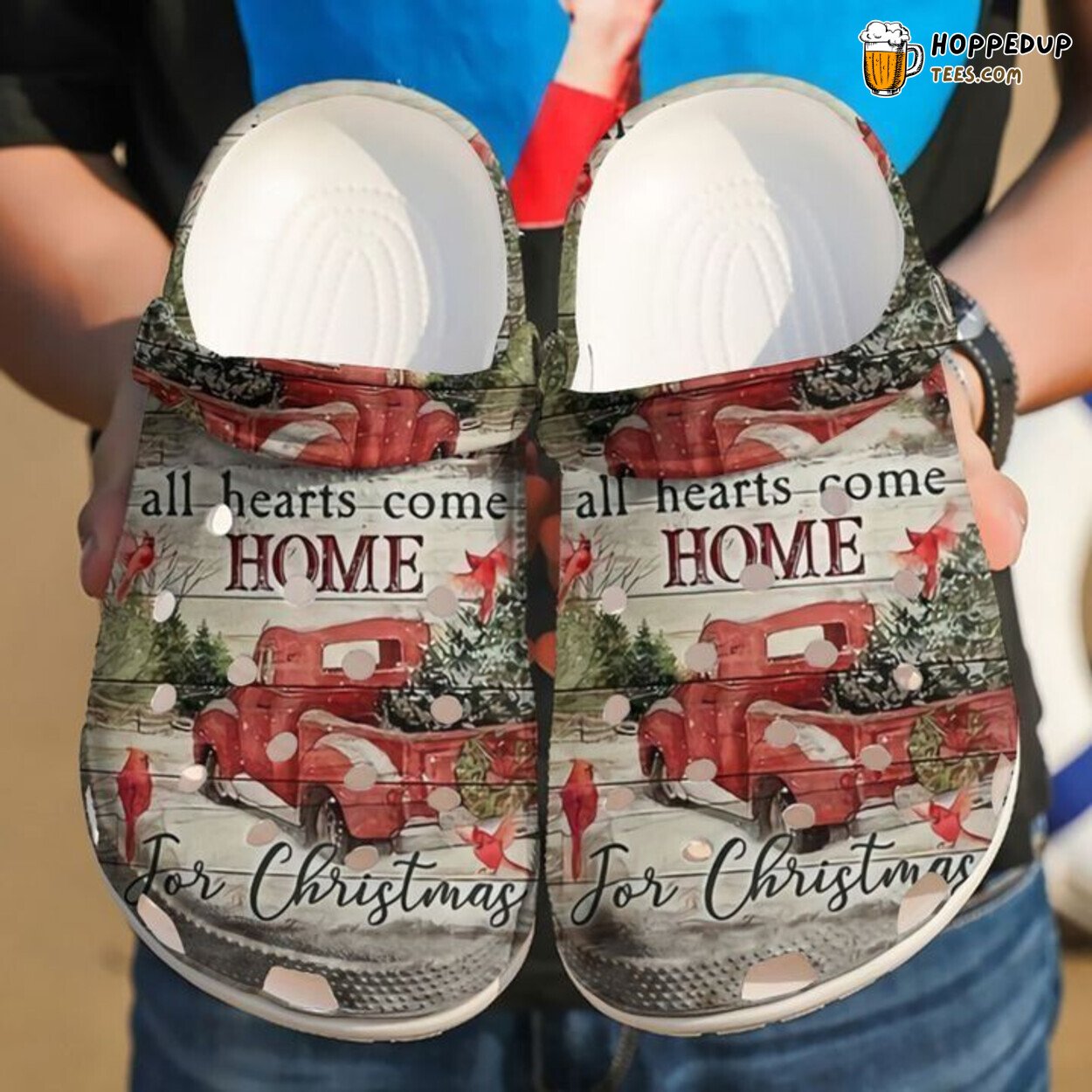 Cardinal All Hearts Come Home Christmas V Theme Comfortable Clogs Shoes