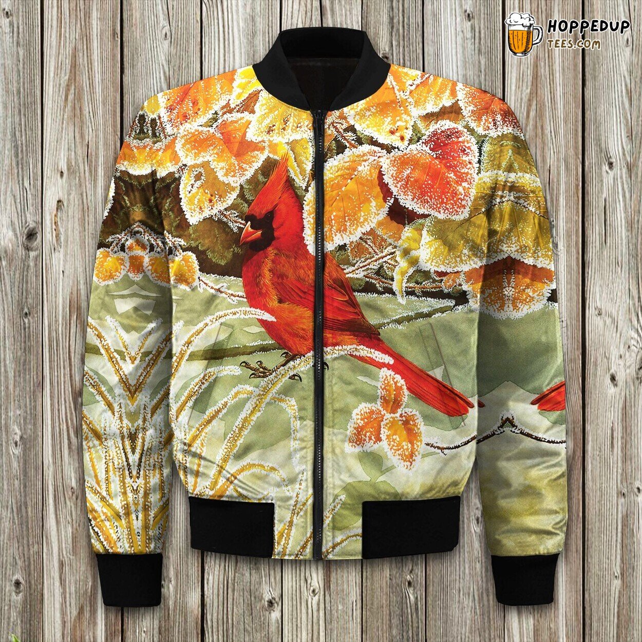 Cardinal Bird Beauty Winter Bomber Jacket Tailored Edition Crafted