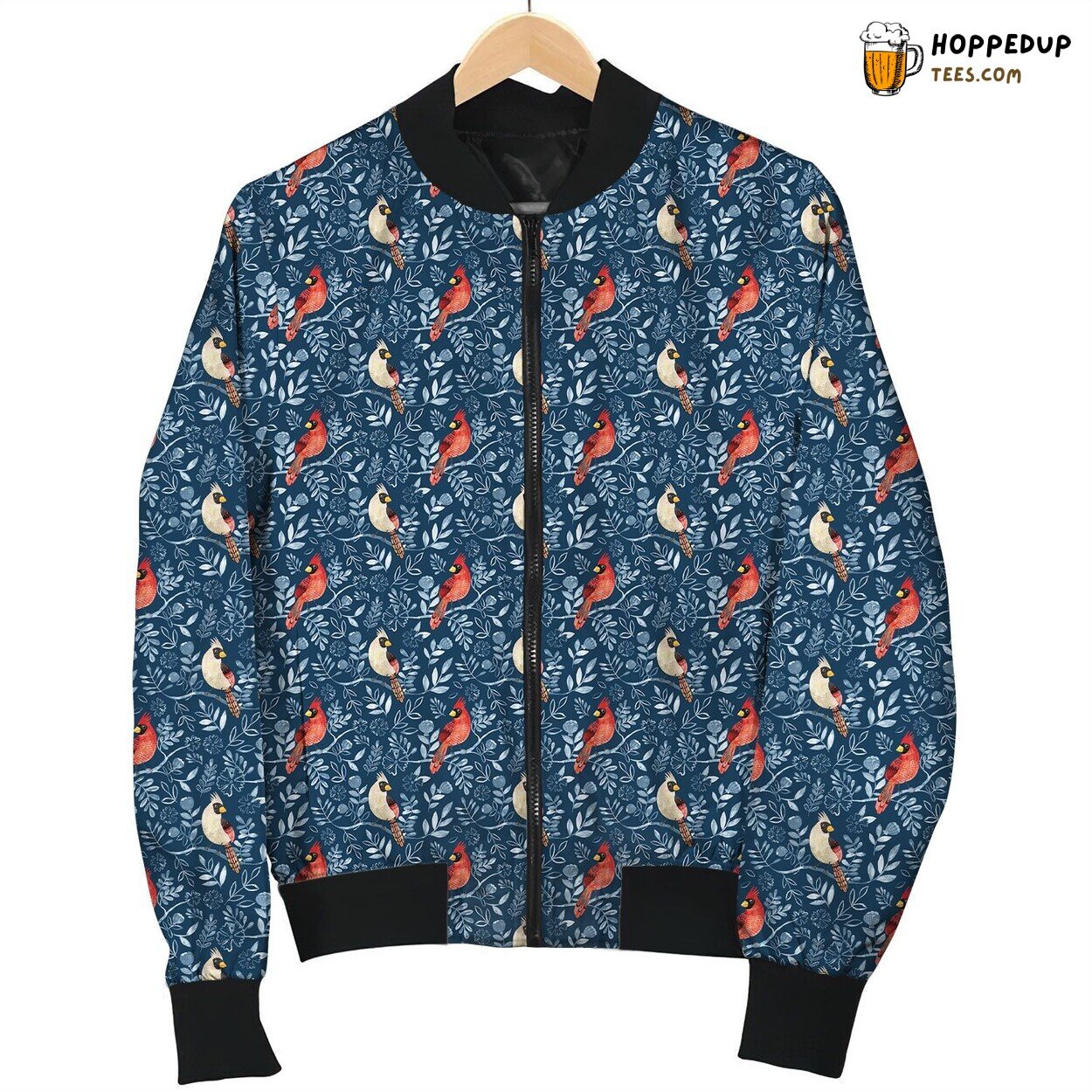 Cardinal Birds In Flight Bomber Jacket Celebrate Winter’s Avian Elegance