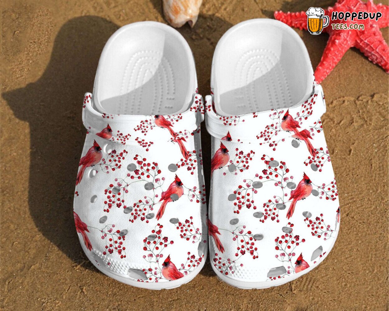 Cardinal Birds Pattern Themed Comfortable Unique Stylish Rubber Clogs