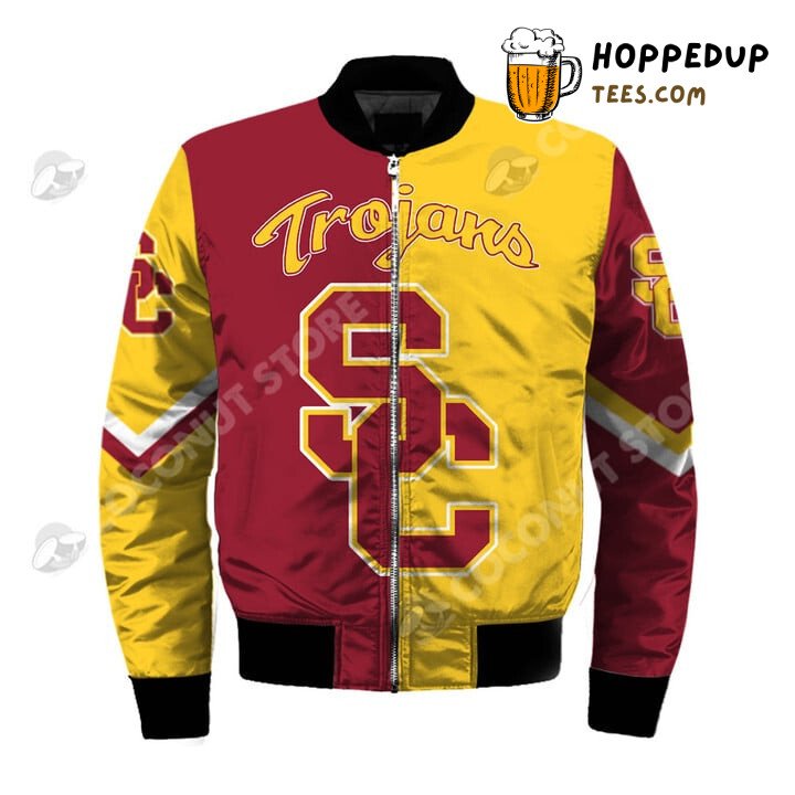 Cardinal Gold Bomber Jacket USC Trojans NCAA Unique Sports Edition Cardinal Gold Bomber Jacket USC Trojans NCAA Unique Sports Edition