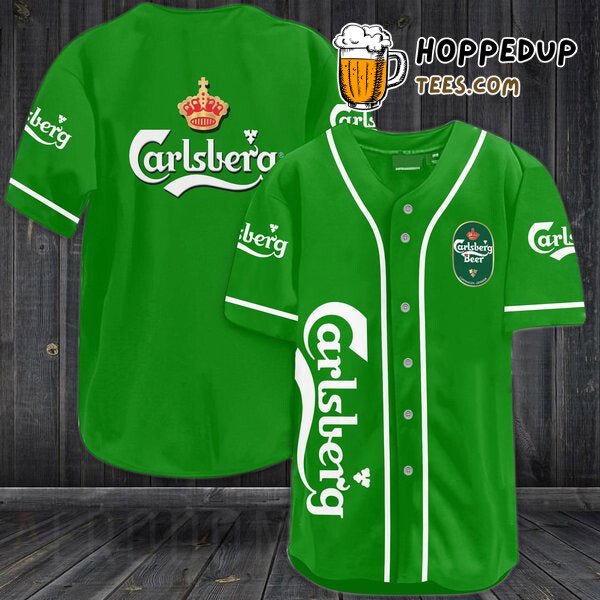 Carlsberg Beer Tribute Green Unique Themed Baseball Jersey Wear