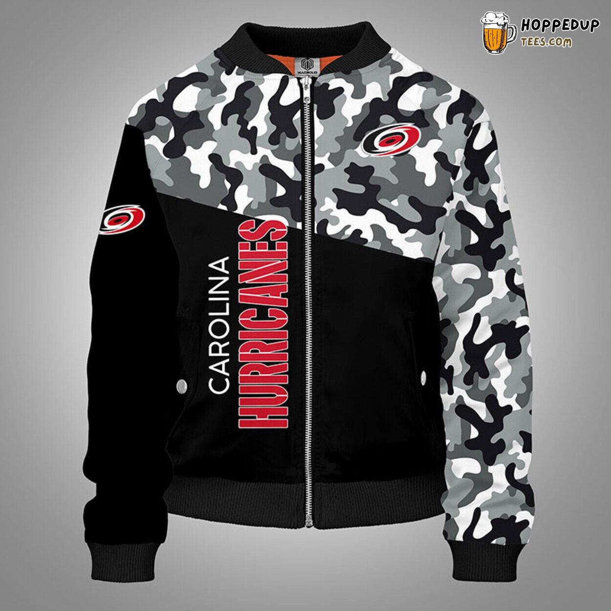 Carolina Hurricanes NHL Camouflage Black Distinct Bomber Jacket Stylish Look