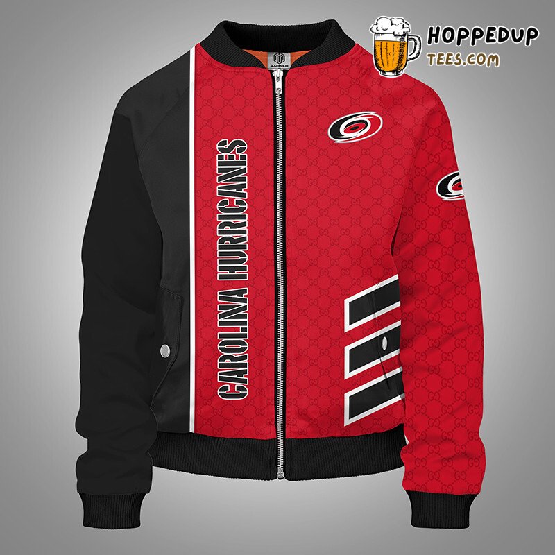Carolina Hurricanes NHL Pro Red Supporter Bomber Jacket Look