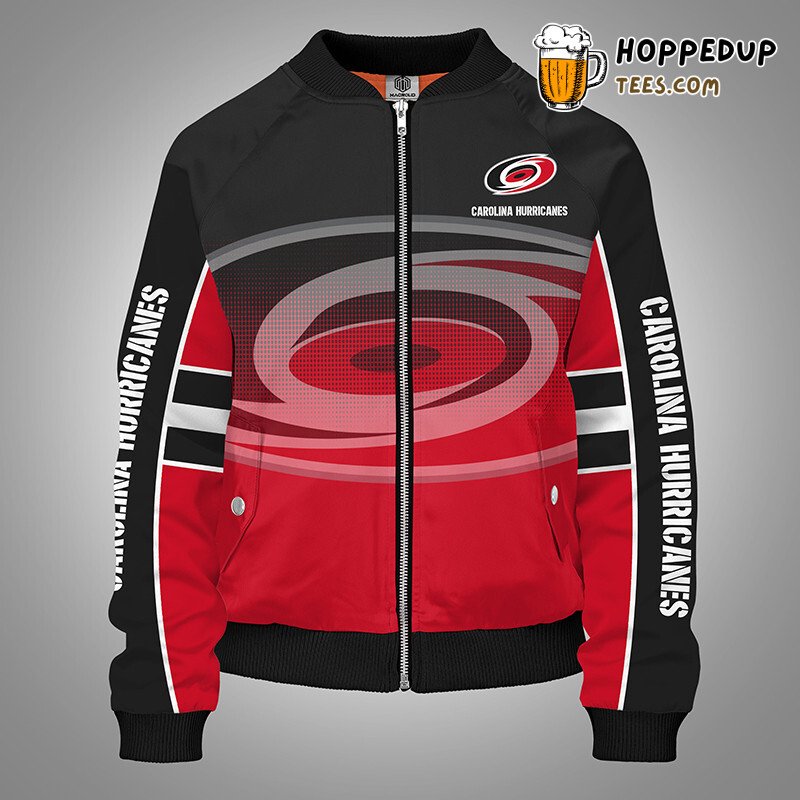 Carolina Hurricanes NHL Red Black Dynamic Bomber Jacket Fit