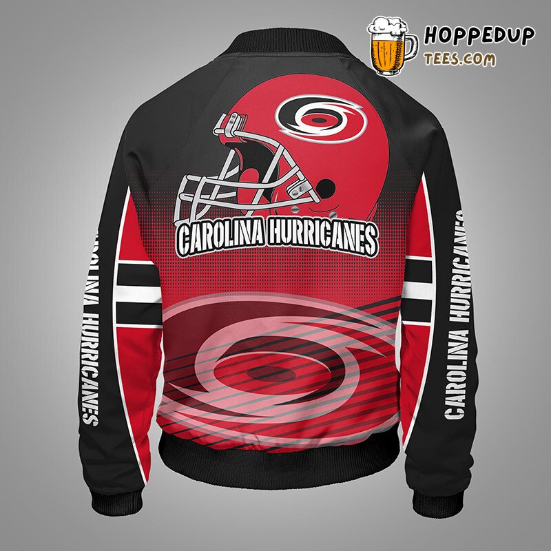 Carolina Hurricanes NHL Red Black Dynamic Bomber Jacket Fit