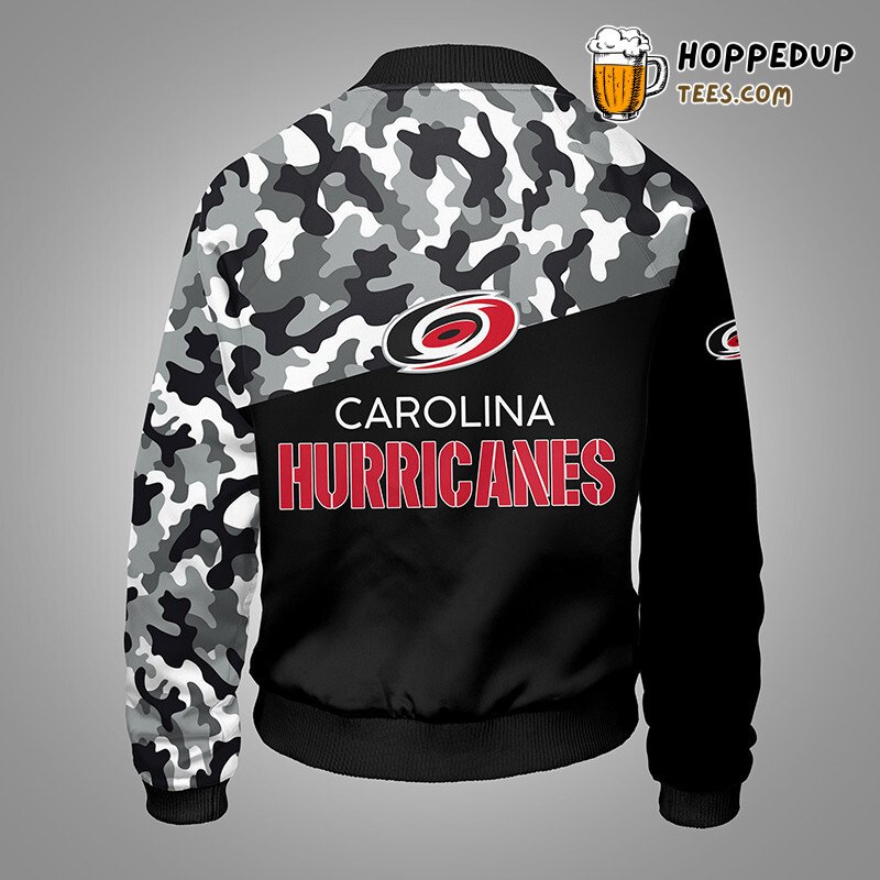 Carolina Hurricanes NHL Stealth Camo Black Bomber Jacket Series