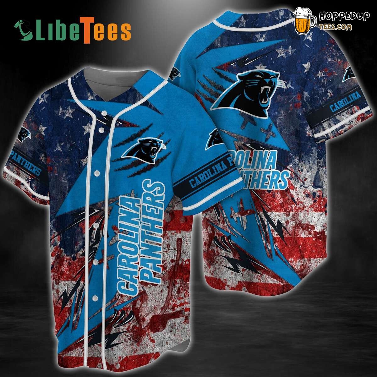 Carolina Panthers American Flag Themed Baseball Jersey Classic