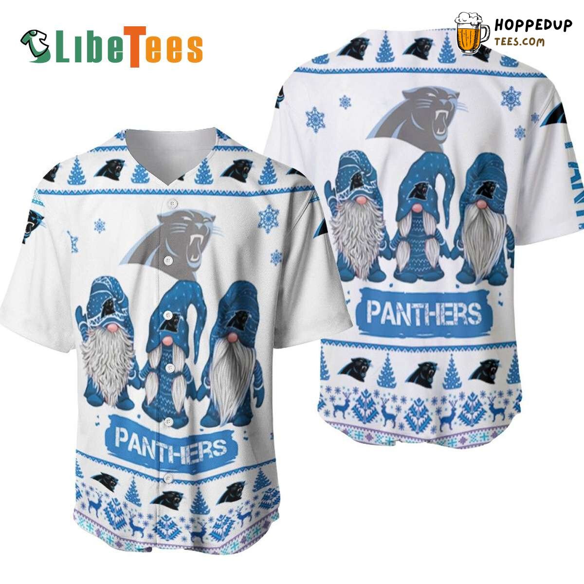 Carolina Panthers Baseball Jersey Christmas Gnomes Perfect Gifts For Your Loved Ones Jersey Shirt