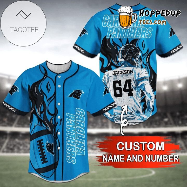 Carolina Panthers Blue Personalized Baseball Jersey Unisex Custom NFL