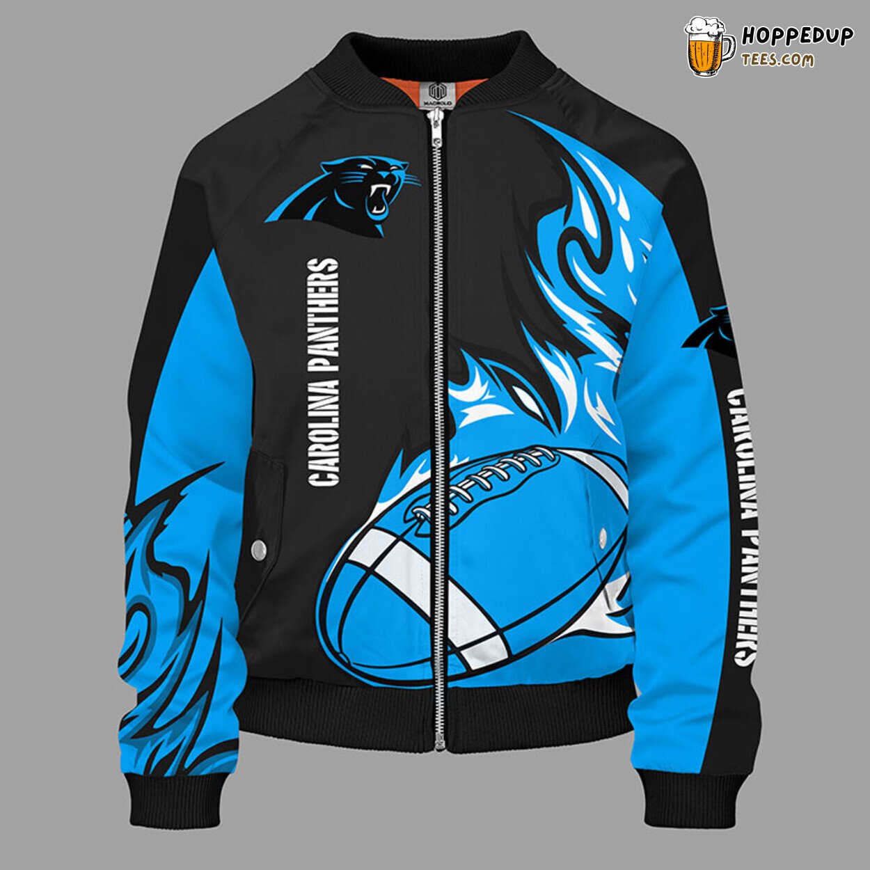 Carolina Panthers NFL Blue Black Bomber Jacket Distinct Style Carolina Panthers NFL Blue Black Bomber Jacket Distinct Style