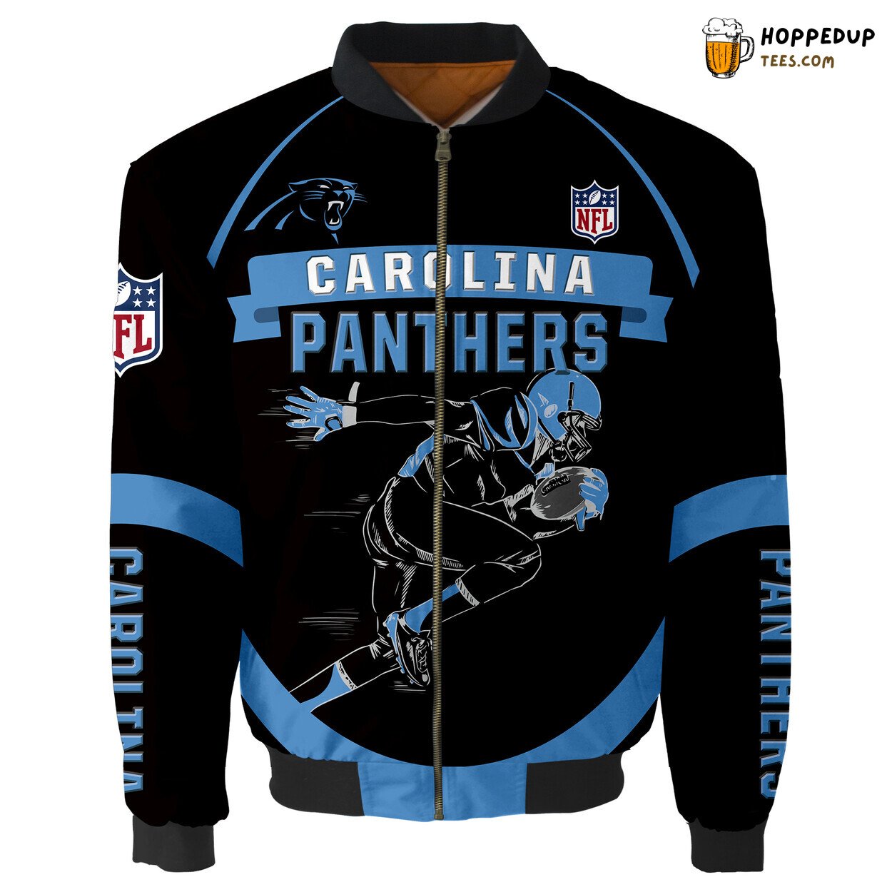 Carolina Panthers Running Men Graphic Bomber Jacket Fans Dream Edition Gift