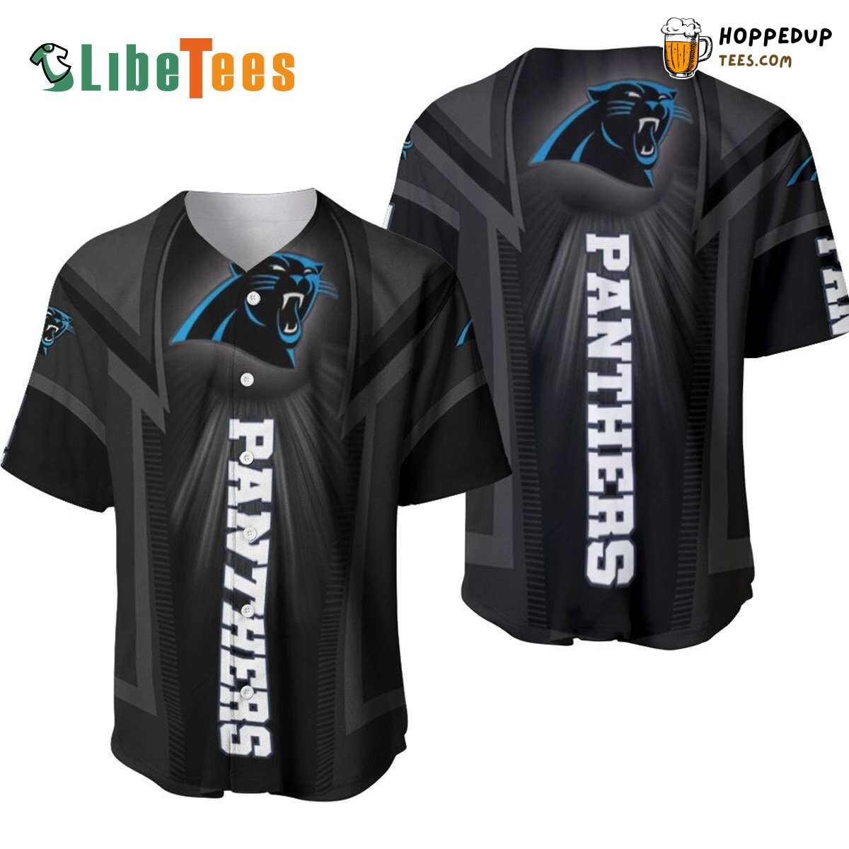 Carolina Panthers Unique Black Aesthetic Baseball Jersey Design