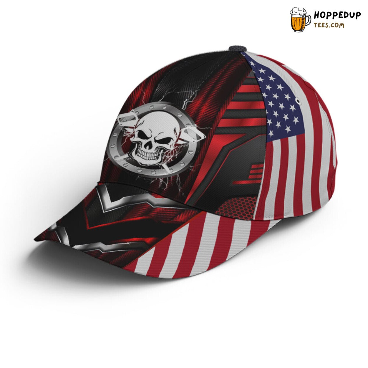 Carpenter Tribute US Flag Pattern Statement Design Baseball Cap