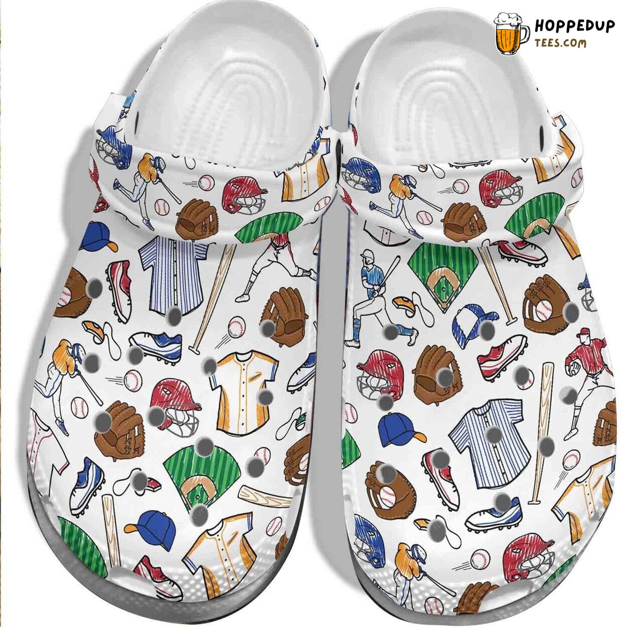 Cartoon Baseball Ball Cap Batter Custom Comfortable Clogs Shoes