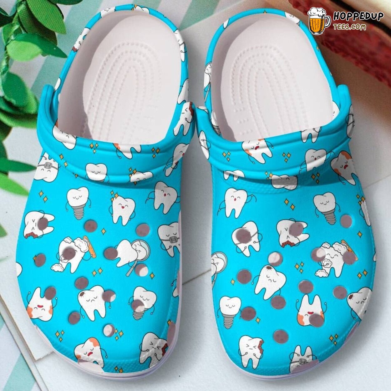 Cartoon Dental Pain Themed Clogs Unique Dentist Birthday Gift Unisex