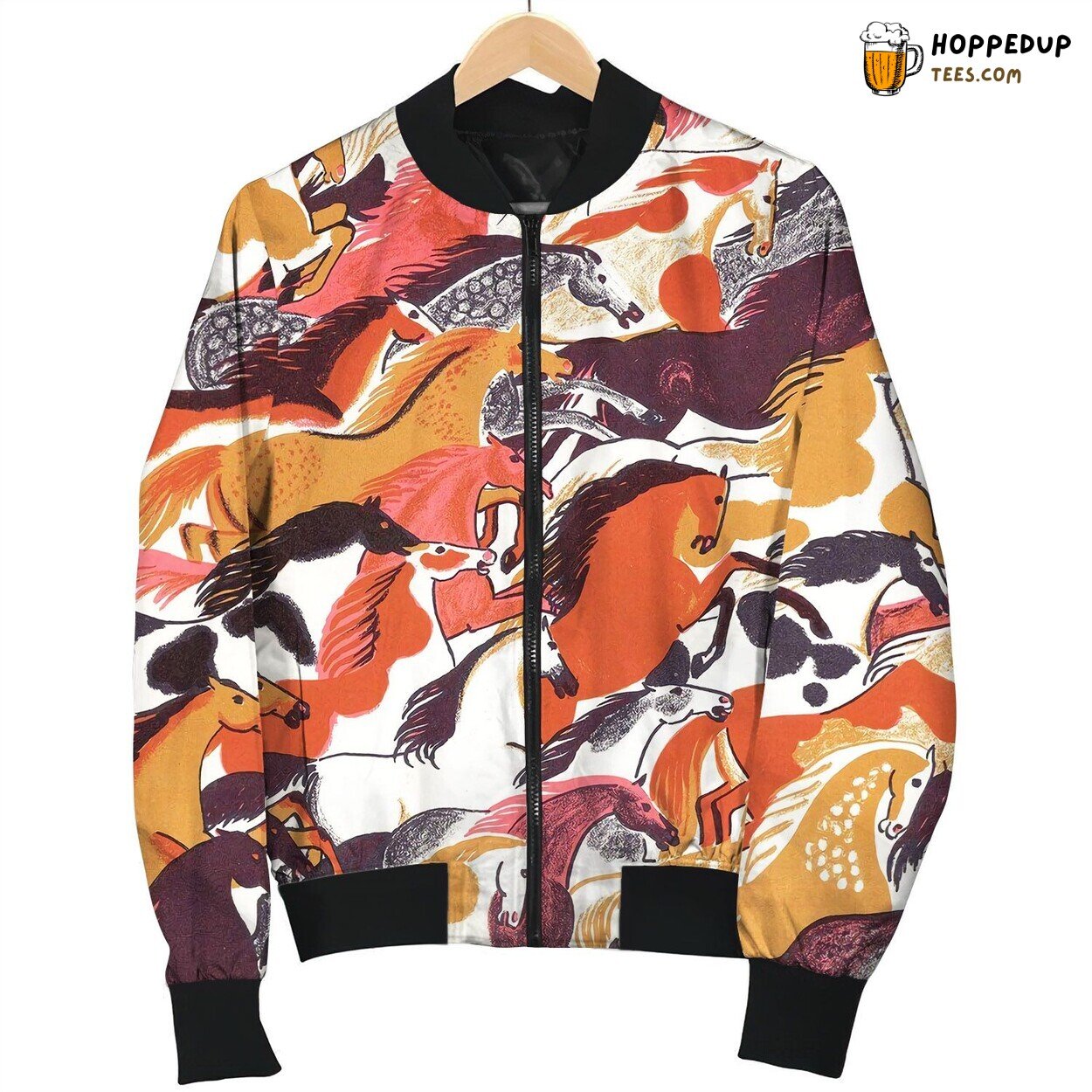 Cartoon Painting Horse Bomber Jacket