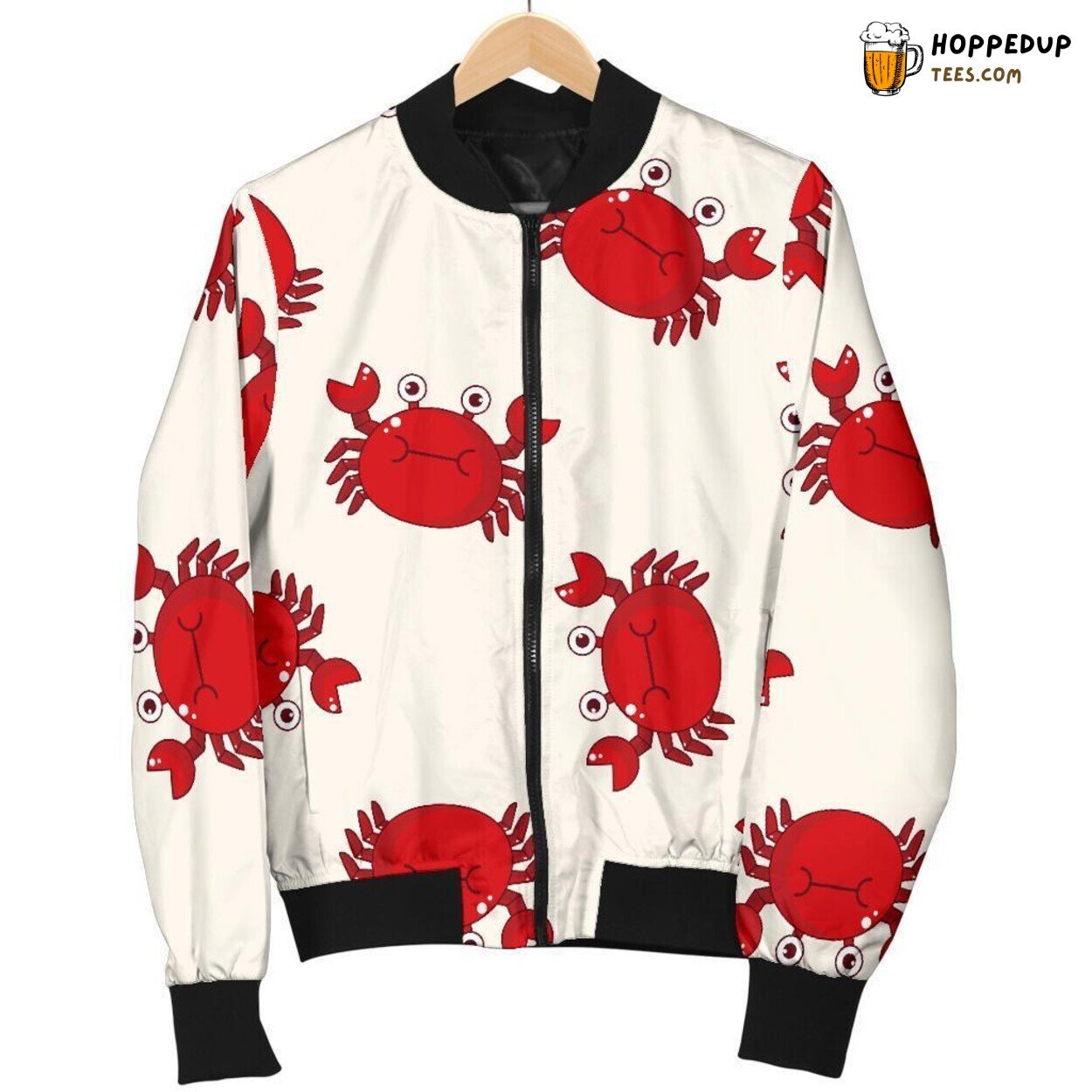 Cartooned Crab Fun Men’s Bomber Jacket Unique Pattern Essence Design Art