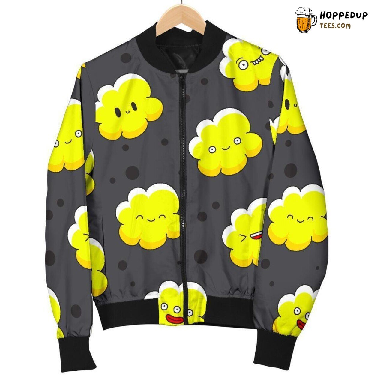 Cartoonish Popcorn Fun Display Men’s Bomber Jacket Whimsical Design Tribute