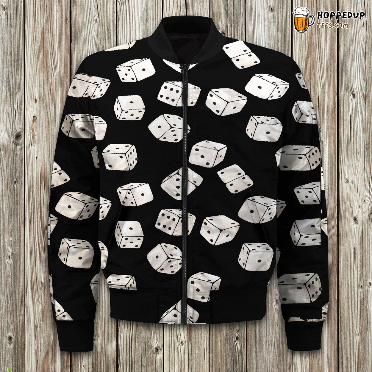 Casino Dice Roll Design Winter Bomber Jacket Gambler’s Dream Fashion Touch