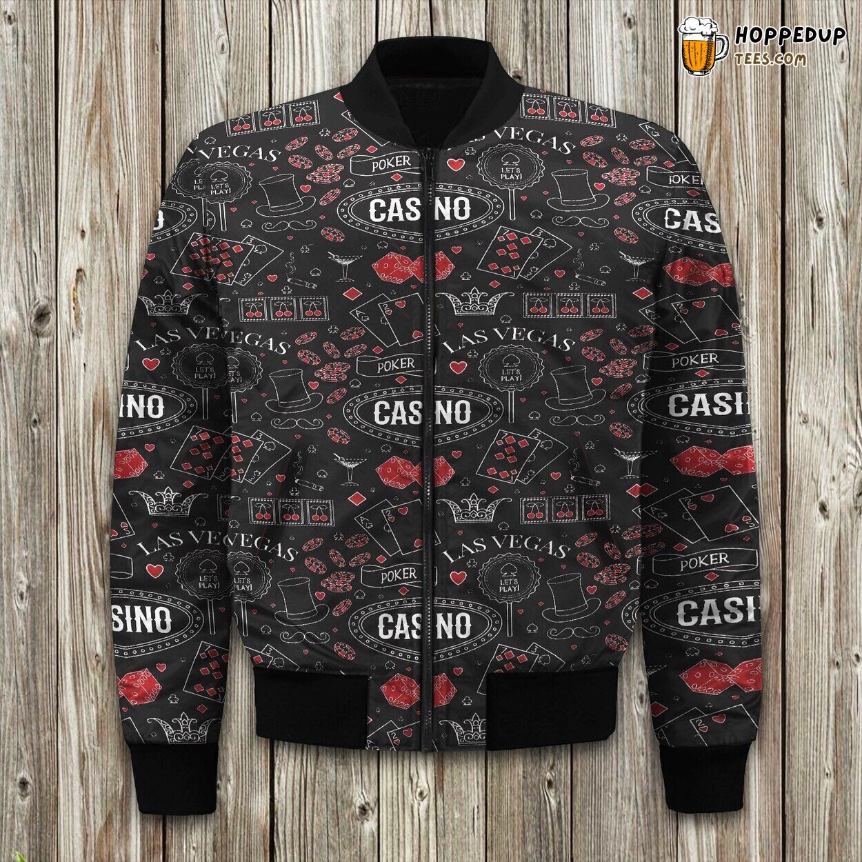 Casino Pattern Winter Bomber Jacket Tailored Edition Print Design