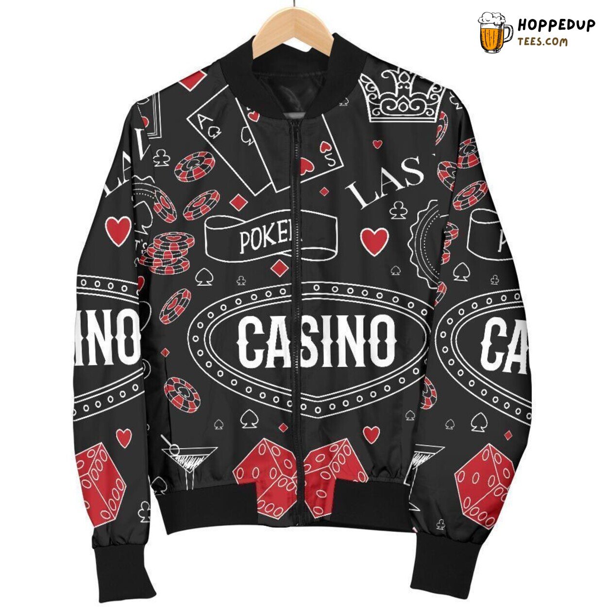 Casino Poker Table Tribute Men’s Bomber Jacket Unique Pattern Design Essence Casino Poker Table Tribute Men’s Bomber Jacket Unique Pattern Design Essence