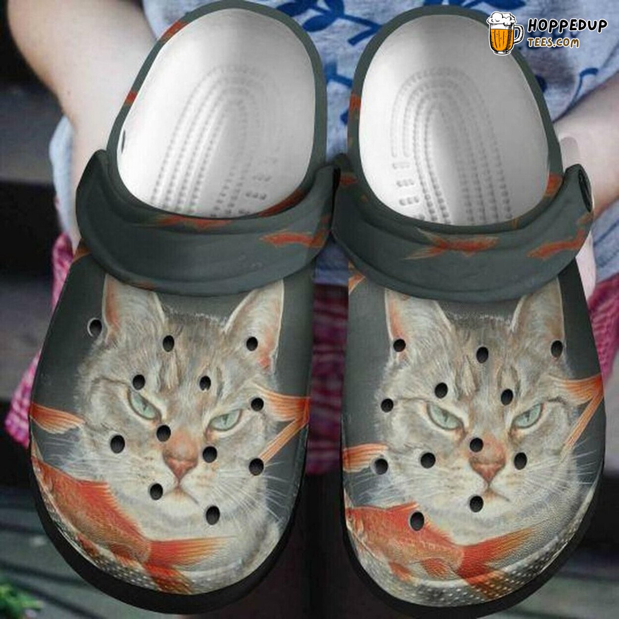 Cat And Fish Personalized Flower Lover Gift Comfy Rubber Clog Shoes