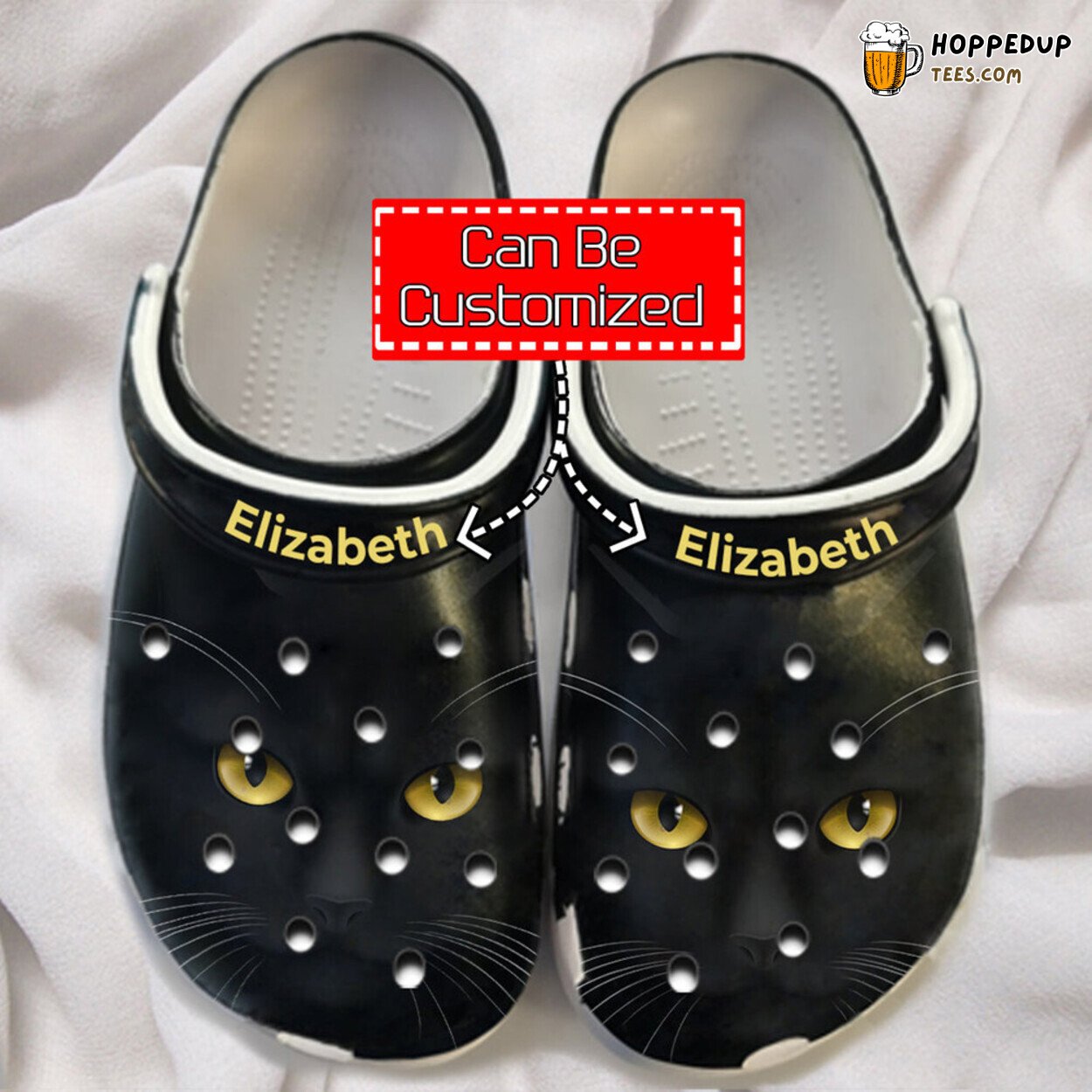 Cat Black Cat Face Print Personalized Clogs Shoes Comfy Footwear with Name