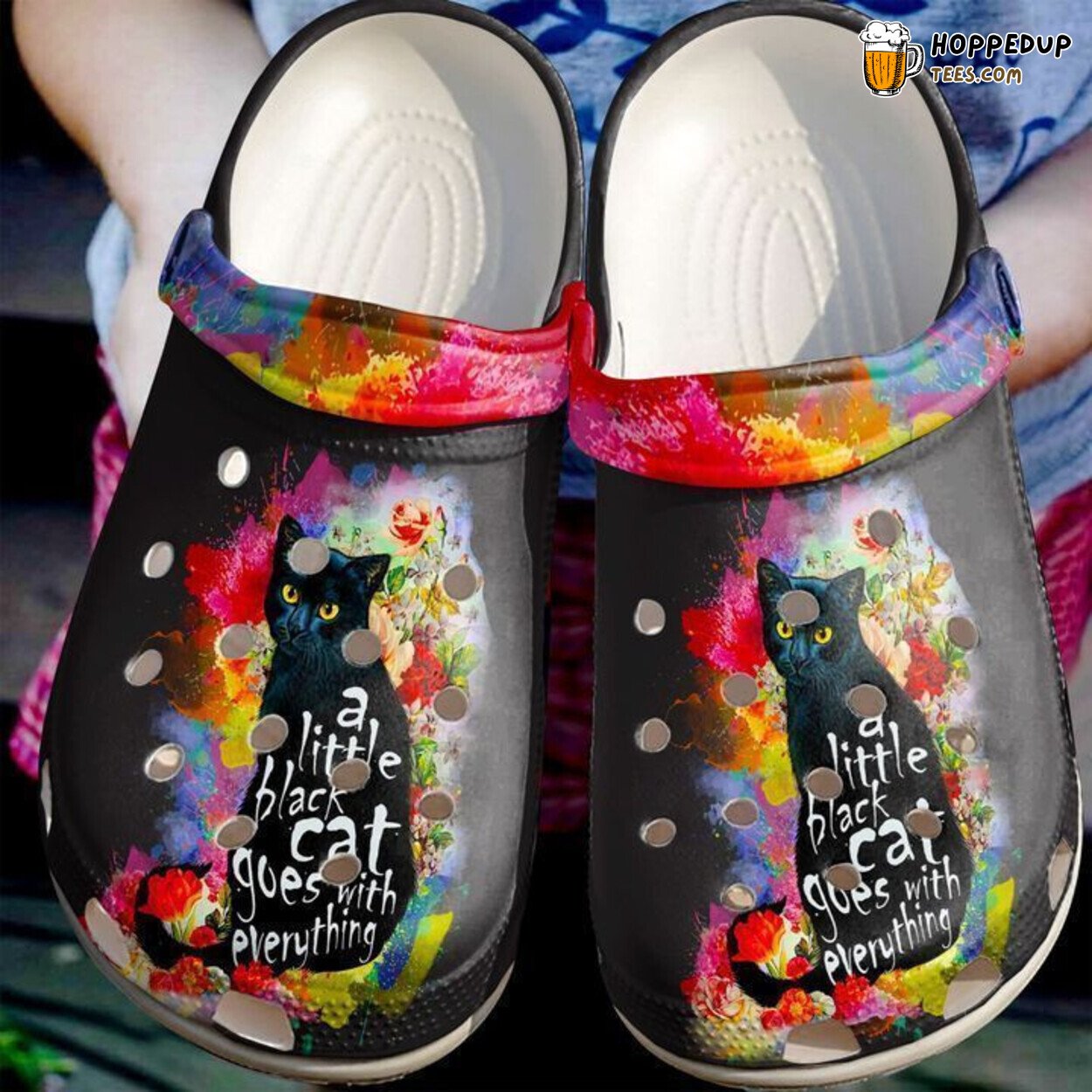 Cat Black Classic Themed Comfortable Clogs Feline Inspired Footwear