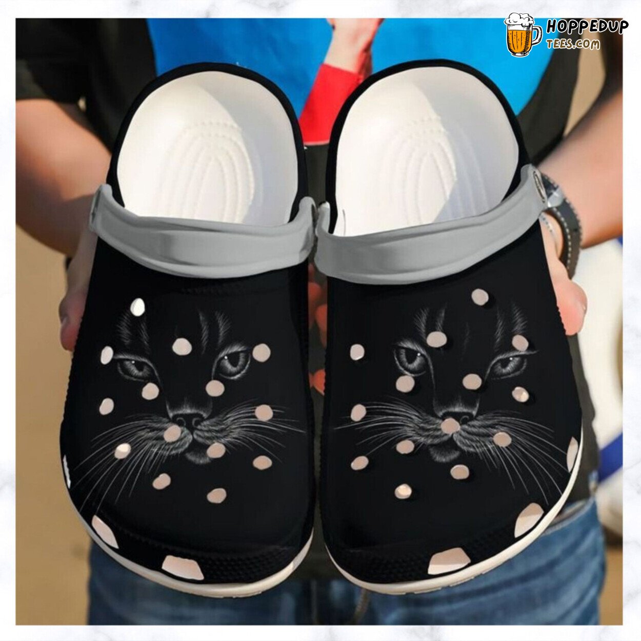 Cat Black Face Theme Comfortable Unique Rubber Clog Footwear