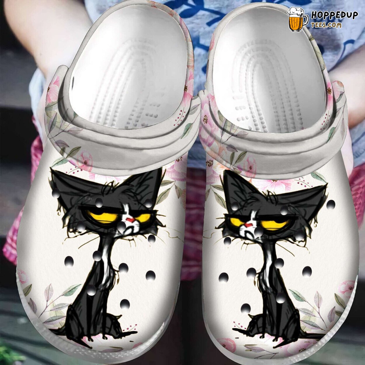 Cat Black Theme Comfortable Rubber Clogs Feline Inspired Durable Footwear