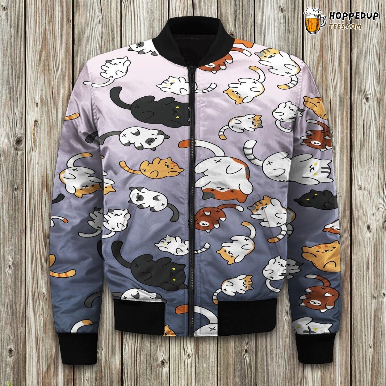 Cat Bomber Winter Jacket Plush Feline Inspired Warm Outerwear Fluffy Soft