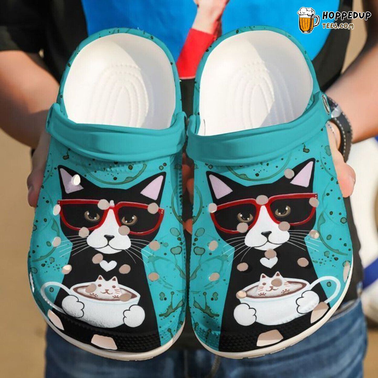 Cat Cappuccino Classic Themed Comfortable Unique Stylish Design Clogs